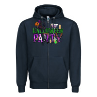 Navy Halloween Party Zipper Hoodie - texasbilliewilder