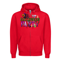Red Halloween Party Zipper Hoodie - texasbilliewilder
