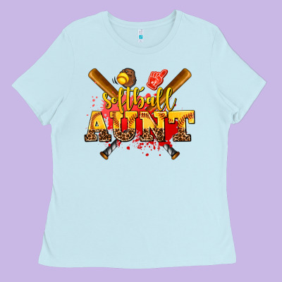 Softball Aunt Ladies Tee Designed By Adodesignshop