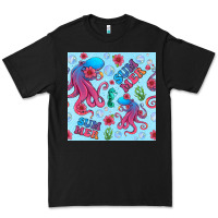 Black summer and octopus seamless pattern Premium Tee - BundleAndBundleShop