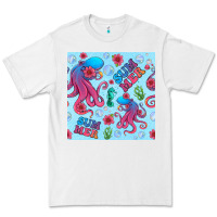 White summer and octopus seamless pattern Premium Tee - BundleAndBundleShop