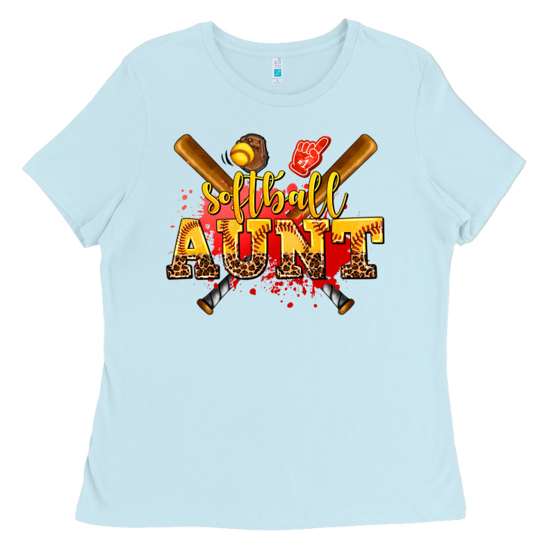 Softball Aunt Ladies Tee by AdoDesignShop | Teevron