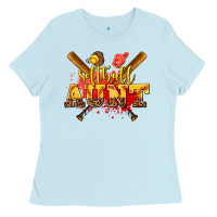 Baby Blue softball aunt Ladies Tee - AdoDesignShop