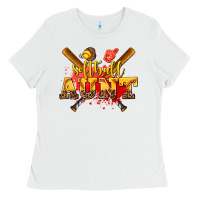 White softball aunt Ladies Tee - AdoDesignShop