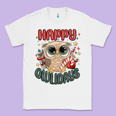 Happy Owlidays Classic Tee Designed By Maliassmallbusiness