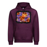 Mauve Wine halloween pumpkin and leopard background Urban Hoodie - BundleAndBundleShop