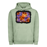 Pigment Oil Green halloween pumpkin and leopard background Urban Hoodie - BundleAndBundleShop