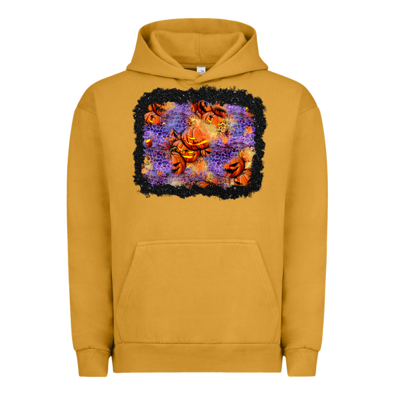 Halloween Pumpkin And Leopard Background Urban Hoodie by BundleAndBundleShop | Teevron