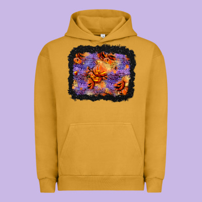 Halloween Pumpkin And Leopard Background Urban Hoodie Designed By Bundleandbundleshop