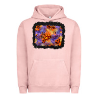 Pigment Salmon halloween pumpkin and leopard background Urban Hoodie - BundleAndBundleShop