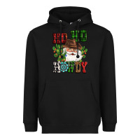Black ho ho howdy santa Heavyweight Hoodie - CowGirlArtShop
