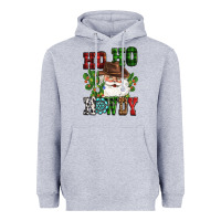 Heather Grey ho ho howdy santa Heavyweight Hoodie - CowGirlArtShop