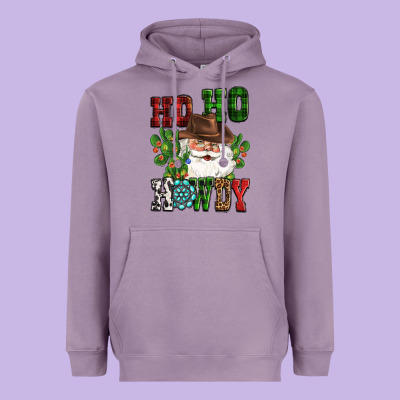 Ho Ho Howdy Santa Heavyweight Hoodie Designed By Cowgirlartshop