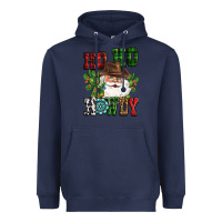 Navy ho ho howdy santa Heavyweight Hoodie - CowGirlArtShop