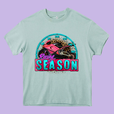 Racing Season Motorcycle Heavy Core Tee Designed By Adodesignshop