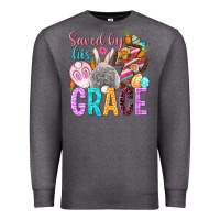 Charcoal Heather Saved by his grace Easter Day Premium Sweatshirt - HowdyJamesFarm