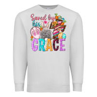 Dove Grey Saved by his grace Easter Day Premium Sweatshirt - HowdyJamesFarm