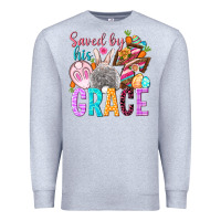 Heather Grey Saved by his grace Easter Day Premium Sweatshirt - HowdyJamesFarm