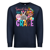 Navy Saved by his grace Easter Day Premium Sweatshirt - HowdyJamesFarm