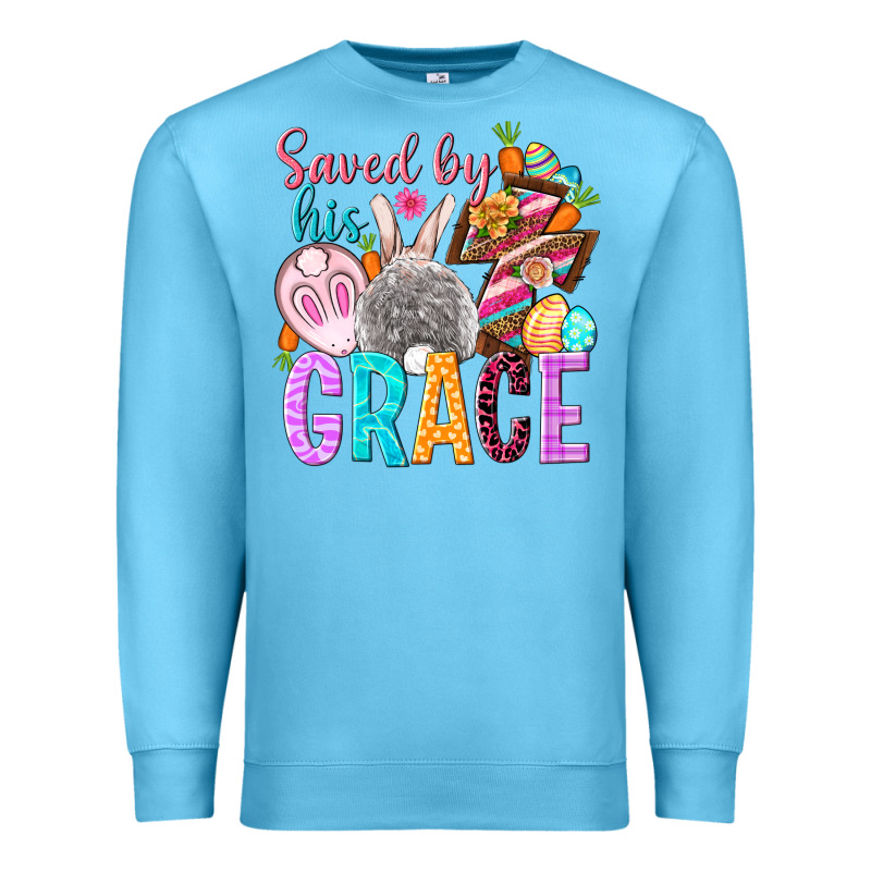 Saved By His Grace Easter Day Premium Sweatshirt by HowdyJamesFarm | Teevron