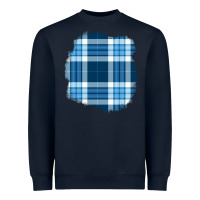 Navy Winter Tartan Patch Heavyweight Sweatshirt - BundleAndBundleShop
