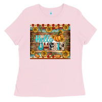 Bubblegum Pink hello pumpkin tumbler Ladies Tee - BundleAndBundleShop