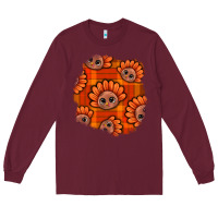 Burgundy Thanksgiving Turkey With Tartan Patch Long Sleeve Tee - BundleAndBundleShop
