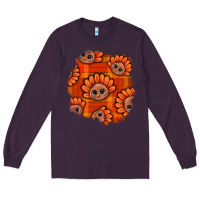 Plum Thanksgiving Turkey With Tartan Patch Long Sleeve Tee - BundleAndBundleShop