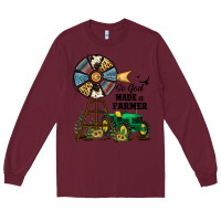 Burgundy So God Made a Farmer Long Sleeve Tee - JahusDesignShop