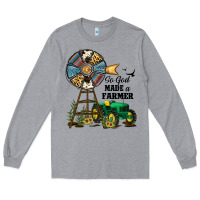 Heather Grey So God Made a Farmer Long Sleeve Tee - JahusDesignShop