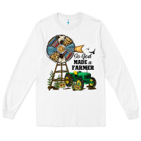 White So God Made a Farmer Long Sleeve Tee - JahusDesignShop
