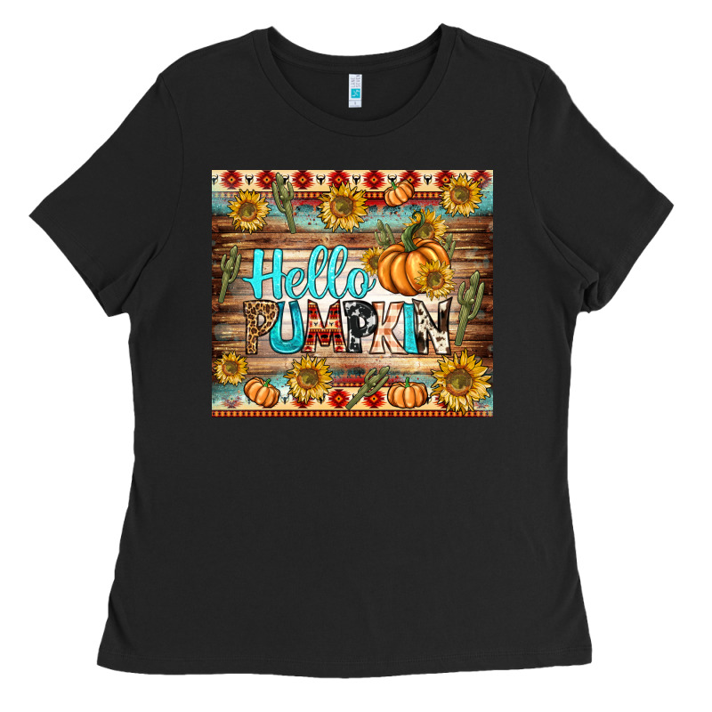 Hello Pumpkin Tumbler Ladies Tee by BundleAndBundleShop | Teevron