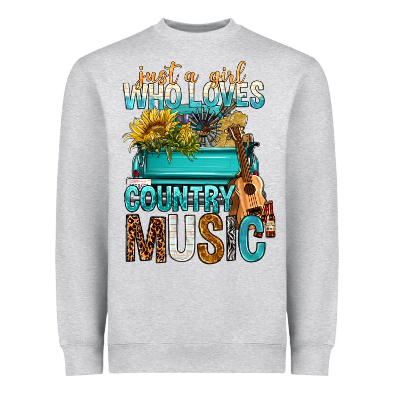 Just A Girl Who Loves Country Music Heavyweight Sweatshirt by BundleAndBundleShop | Teevron