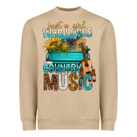 Mushroom Just A Girl Who Loves Country Music Heavyweight Sweatshirt - BundleAndBundleShop