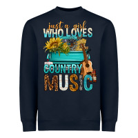 Navy Just A Girl Who Loves Country Music Heavyweight Sweatshirt - BundleAndBundleShop