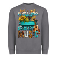 Storm Just A Girl Who Loves Country Music Heavyweight Sweatshirt - BundleAndBundleShop