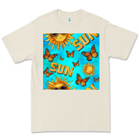 Bone sun with butterfly seamless pattern Premium Tee - BundleAndBundleShop