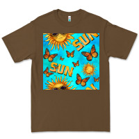 Cacao sun with butterfly seamless pattern Premium Tee - BundleAndBundleShop