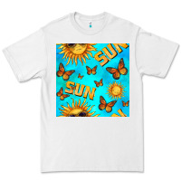 White sun with butterfly seamless pattern Premium Tee - BundleAndBundleShop