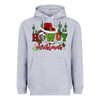 Heather Grey howdy christmas cowboy hat Heavyweight Hoodie - CowGirlArtShop