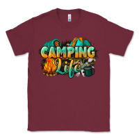 Burgundy camping life Classic Tee - NancyCooperArtShop