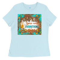Baby Blue pumpkin spice and everything nice Ladies Tee - BundleAndBundleShop