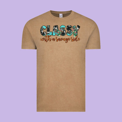 Classy With A Savage Side Vintage Tee Designed By Jahusdesignshop