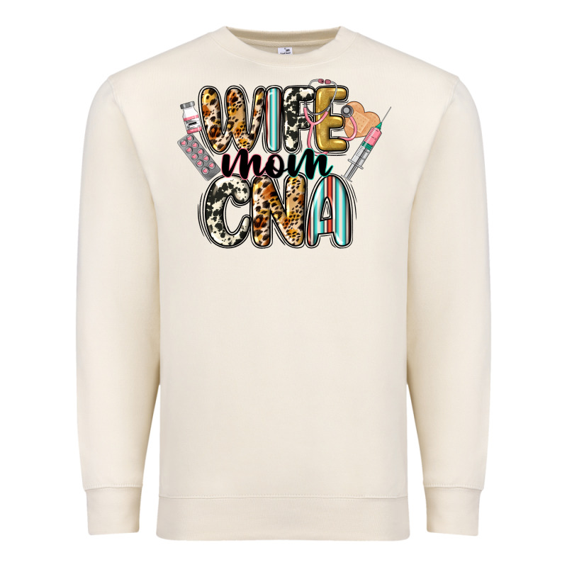 Wife Mom Cna Premium Sweatshirt by CowGirlArtShop | Teevron