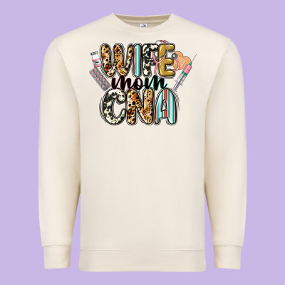 Wife Mom Cna Premium Sweatshirt Designed By Cowgirlartshop