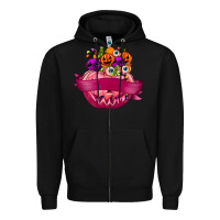 Black Personalized Girl Halloween Candy Zipper Hoodie - texasbilliewilder