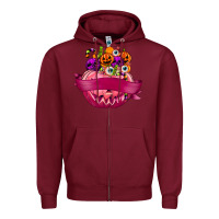 Burgundy Personalized Girl Halloween Candy Zipper Hoodie - texasbilliewilder