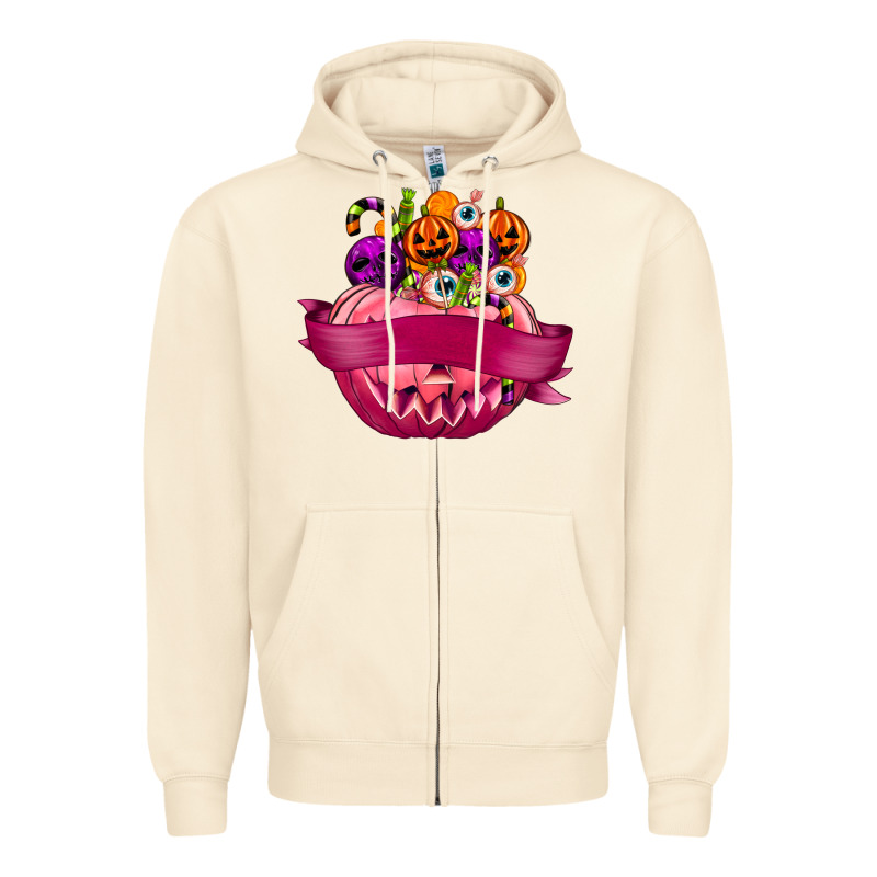 Personalized Girl Halloween Candy Zipper Hoodie by texasbilliewilder | Teevron