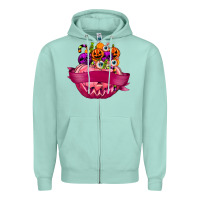Seafoam Personalized Girl Halloween Candy Zipper Hoodie - texasbilliewilder