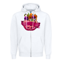 White Personalized Girl Halloween Candy Zipper Hoodie - texasbilliewilder